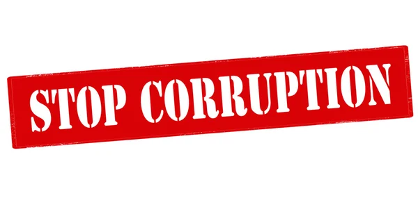 Stop corruptie stempel — Stockvector