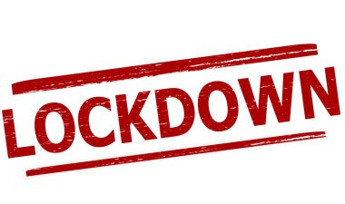 Kauçuk mühür içinde kelime kilitleme, vektör illüstrasyon