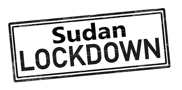 Carimbo Borracha Com Texto Sudan Lockdown Ilustração Vetorial — Fotografia de Stock