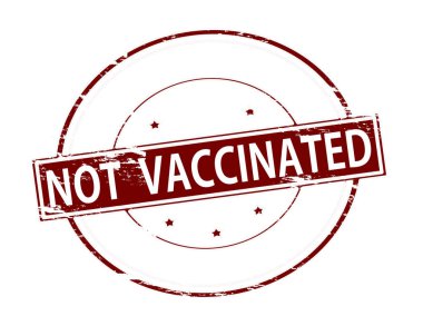İçinde aşı yapılmamış metin olan lastik damga, vektör illüstrasyonu