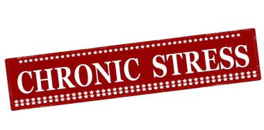 İçinde metin kronik stres olan lastik damga, vektör illüstrasyonu