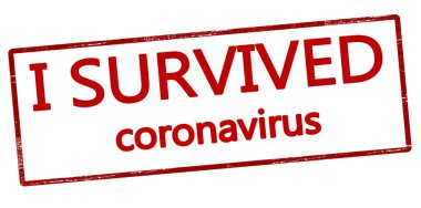 Kauçuk damgalı. İçinde Coronavirus 'tan kurtuldum.