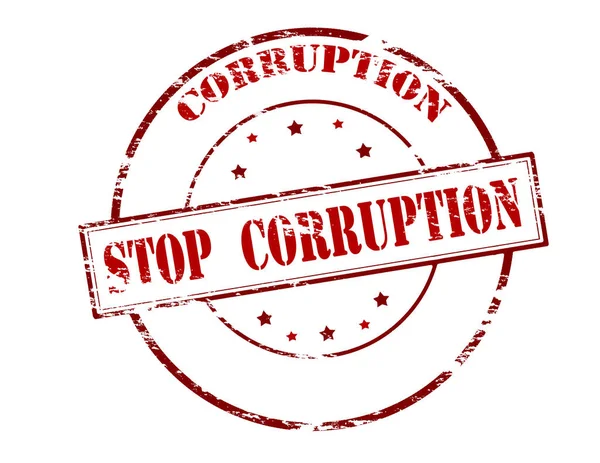 Rubber Stempel Met Tekst Stop Corruptie Binnen Vector Illustratie — Stockfoto