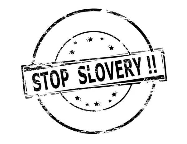 Rubber Stempel Met Tekst Stop Slovery Binnen Vector Illustratie — Stockfoto