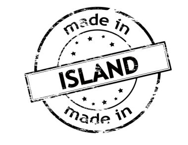 Kauçuk damgalı, içinde ada yapımı metinler olan, vektör illüstrasyonu