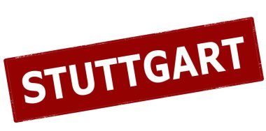 İçinde kelime Stuttgart olan lastik damga, vektör illüstrasyonu