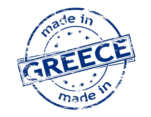 Gummistämpel Med Text Tillverkad Grekland Inuti Vektor Illustration — Stockfoto