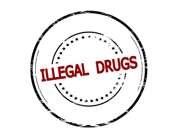 テキスト違法薬物とラバースタンプ ベクトルイラスト — ストック写真