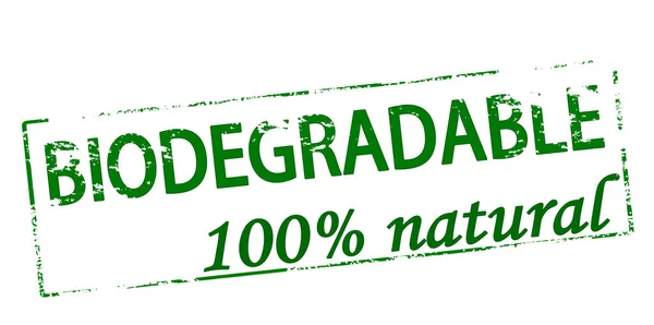 Timbro Gomma Con Testo Biodegradabile Cento Cento Naturale All Interno — Vettoriale Stock