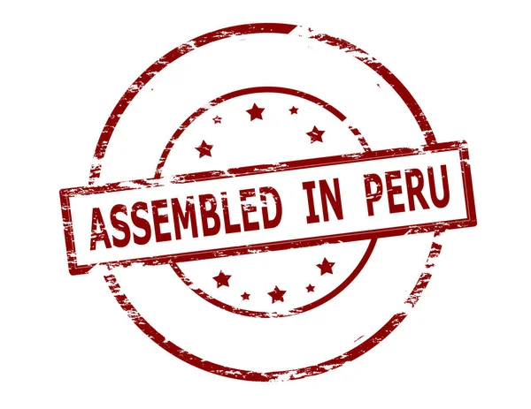 Rubber Stempel Met Tekst Gemonteerd Peru Binnen Vector Illustratie — Stockfoto