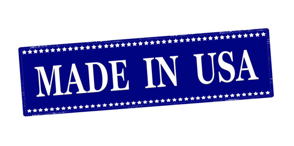 Rubber stamp with text made in USA inside, vector illustration
