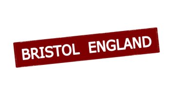 İçinde Bristol İngiltere yazılı lastik damga, vektör illüstrasyonu