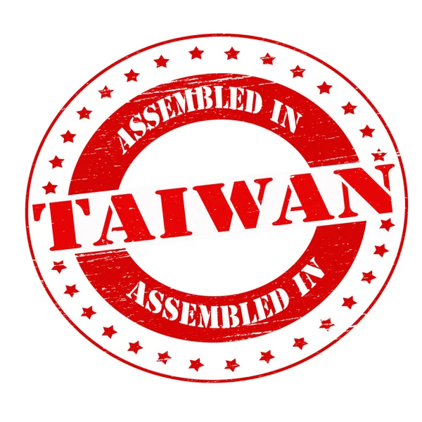 Geassembleerd in taiwan — Stockvector