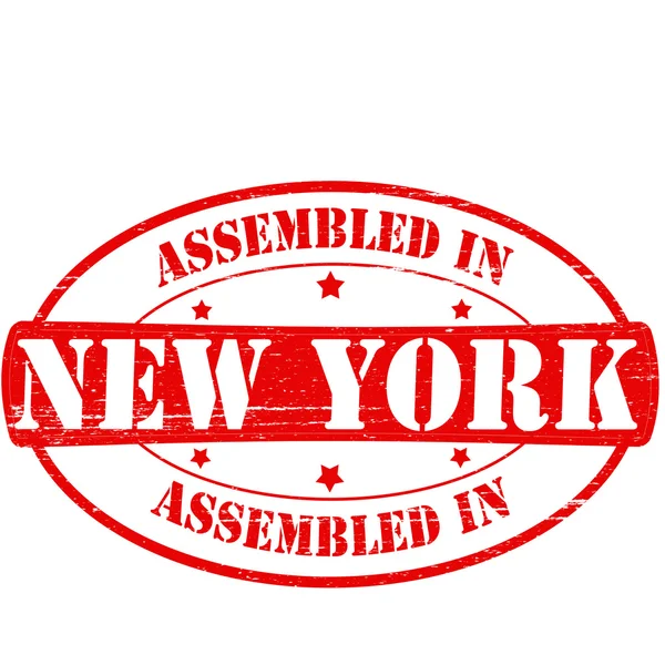 Assemblato a New York — Vettoriale Stock