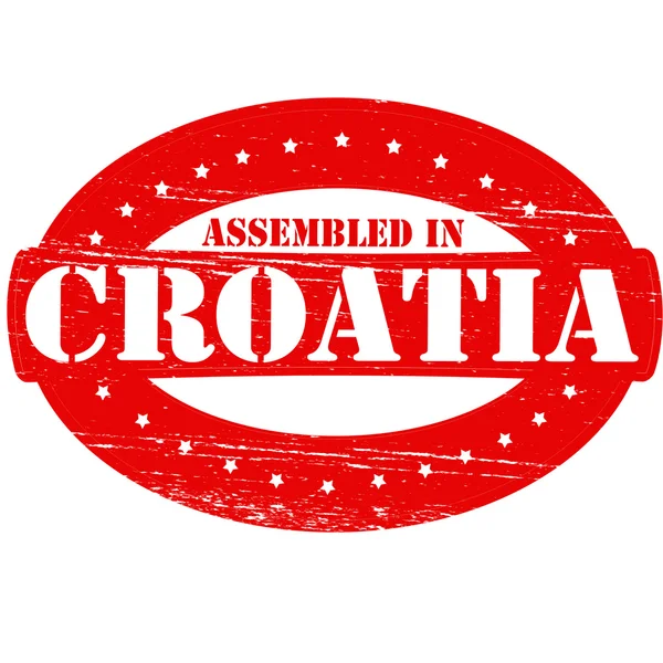 Geassembleerd in Kroatië — Stockvector