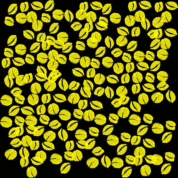 Café isolé grains jaunes — Image vectorielle