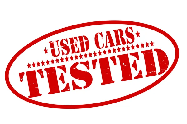 Used cars tested — Stock Vector