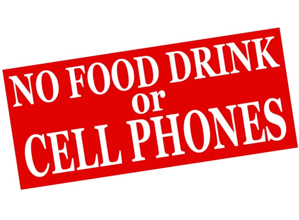Pas de boissons alimentaires ou de téléphones portables — Image vectorielle