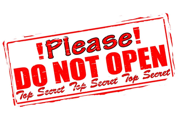 Please do not open — Stock Vector