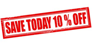 Save today ten percent off clipart