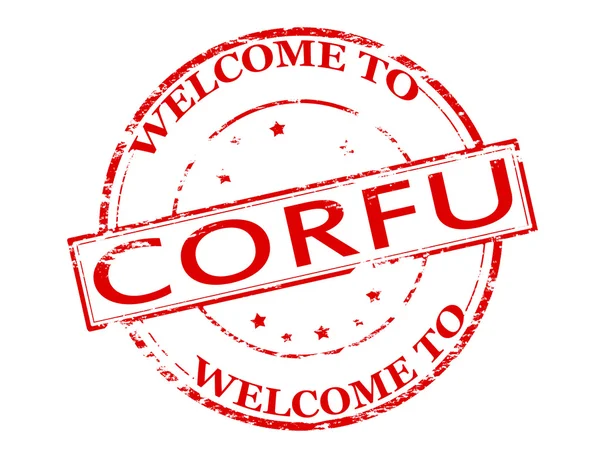 Bienvenido a Corfú — Vector de stock