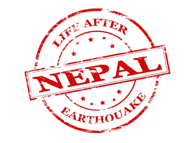 Livet efter jordbävningen i Nepal — Stock vektor