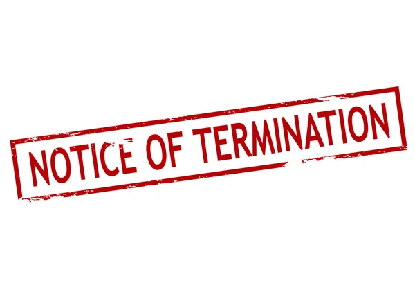 AVISO DE TERMINACIÓN — Archivo Imágenes Vectoriales