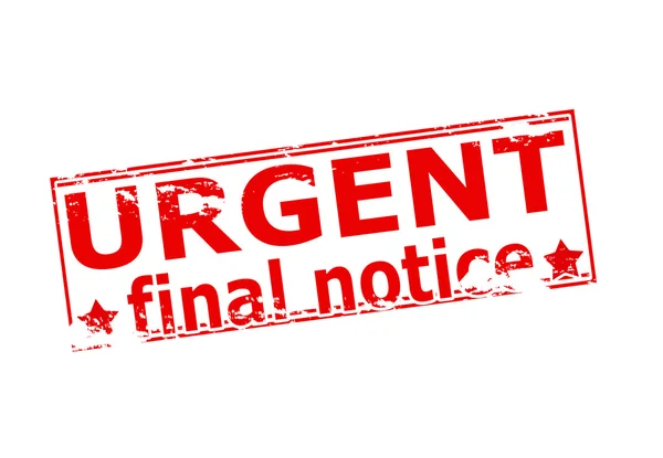 Urgent final notice — Stock Vector