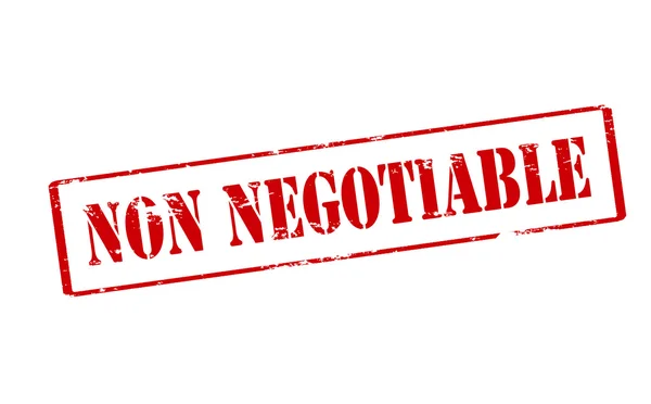 Not negotiable — Stock Vector