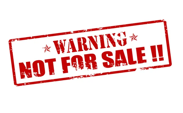 Varování není na prodej — Stockový vektor