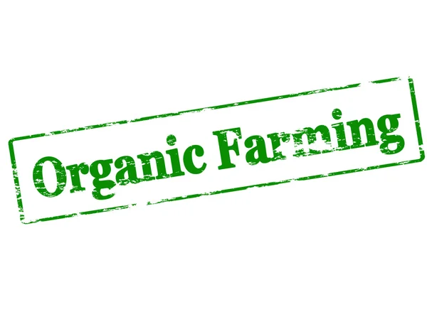 Organic farming stamp — Stock Vector