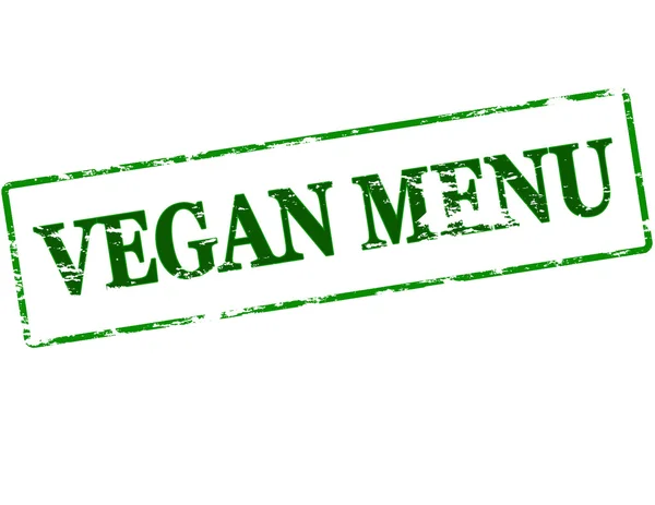 Veganské menu známka — Stockový vektor