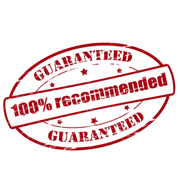 One hundred percent recommended guaranteed — Stock Vector