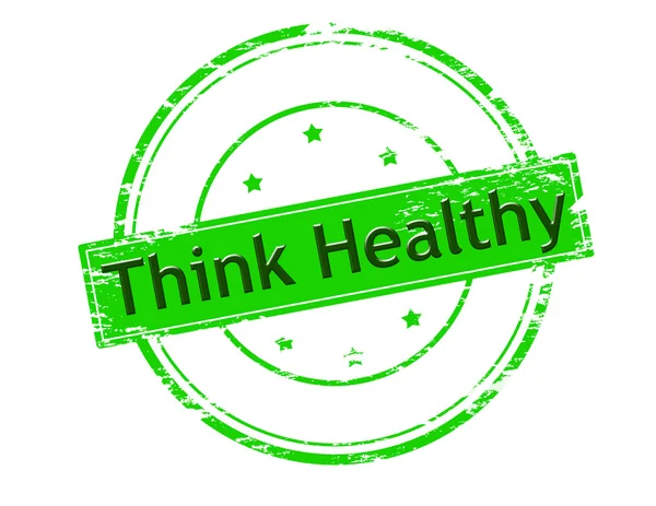 Think healthy stamp — Stock Vector