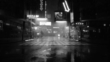 Karanlık kara şehir oyunda.