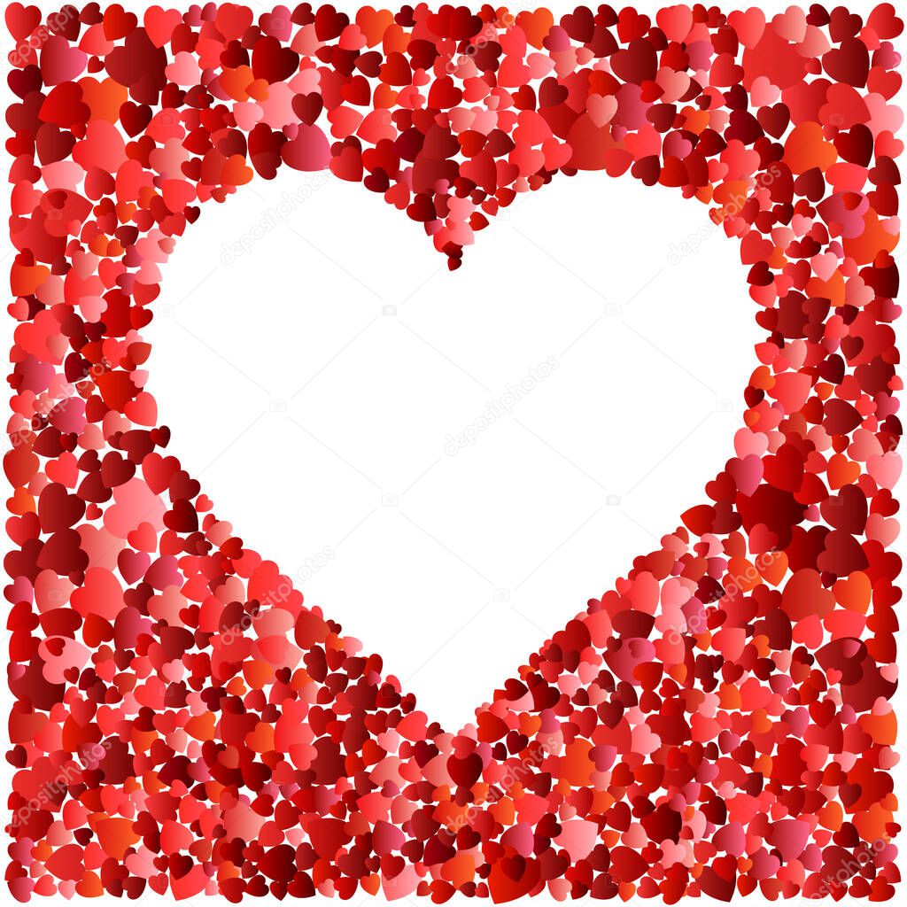 Valentines day heart. Decorative heart background with lot of valentines hearts. Love. Vector illustration