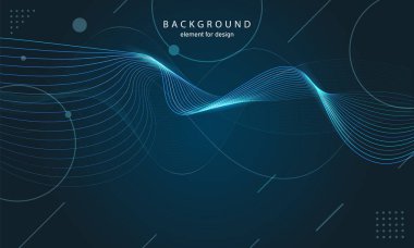 Soyut dalga arkaplanı. Tasarım elementi. Dijital frekans dengeleyici. Tarz sanatı. Eğimli dalgalı çizgi düz çizgi Vektör illüstrasyonu.