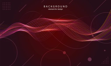 Soyut dalga arkaplanı. Tasarım elementi. Dijital frekans dengeleyici. Tarz sanatı. Eğimli dalgalı çizgi düz çizgi Vektör illüstrasyonu.