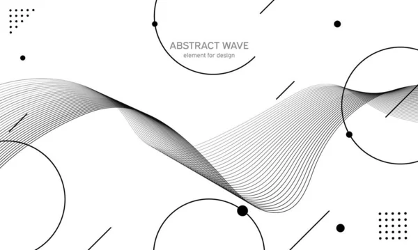 Abstraktes Wellenelement Für Design Digitaler Frequenzspurentzerrer Stilisierte Linie Kunst Hintergrund — Stockvektor