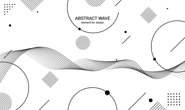 Abstraktes Wellenelement Für Design Digitaler Frequenzspurentzerrer Stilisierte Linie Kunst Hintergrund — Stockvektor