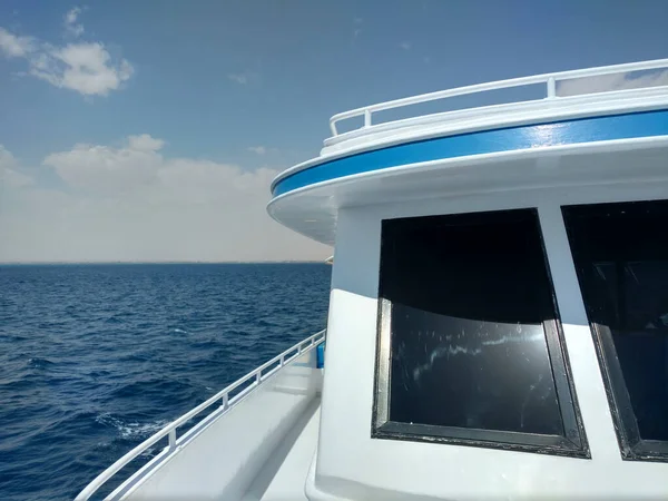 Navio Cruzeiro Vazio Convés Aberto Vista Mar — Fotografia de Stock