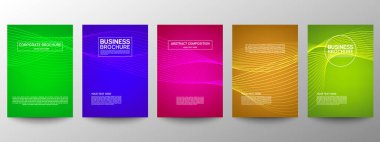 Geometrik minimumu koru. Hazır ol. Poster tasarımı için vektör soyut çizgisi deseni. İş broşürleri için şablonlar. Güzel gradyanlar. Yıllık albüm arkaplanı için grafiksel desen