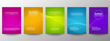 Geometrik minimumu koru. Hazır ol. Poster tasarımı için vektör soyut çizgisi deseni. İş broşürleri için şablonlar. Güzel gradyanlar. Yıllık albüm arkaplanı için grafiksel desen