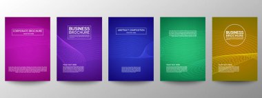 Geometrik minimumu koru. Hazır ol. Poster tasarımı için vektör soyut çizgisi deseni. İş broşürleri için şablonlar. Güzel gradyanlar. Yıllık albüm arkaplanı için grafiksel desen