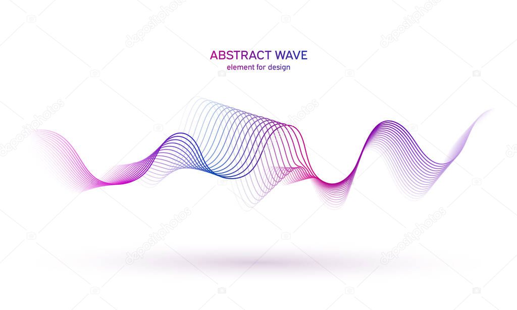 Wave colorful element. Abstract background. Digital technology equalizer. Sound wave pattern. Pulse. Particles equalizer sound wave big data design. Dynamic light flow. Vector illustration