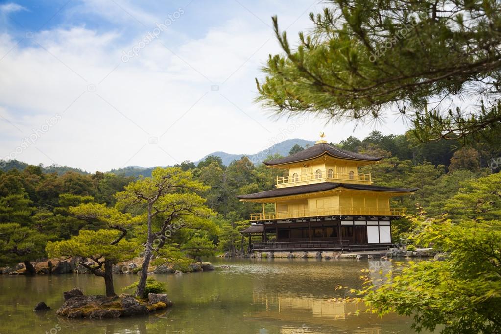 Kinkaku-ji, the Golden Pavilion, The famous buddhist temple in Kyoto, Japan