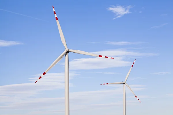 可再生能源风力发电机组 — 图库照片