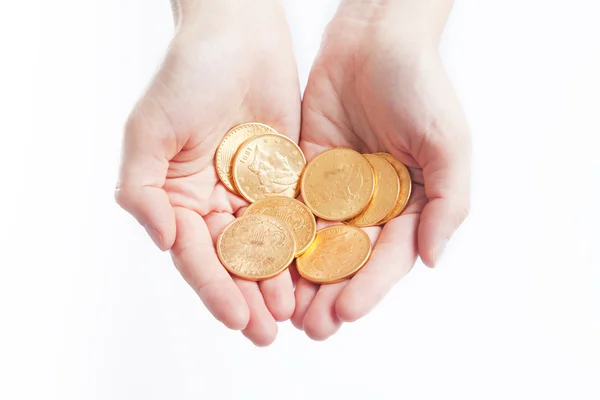 Gold coins, american dollars — Stock Photo, Image