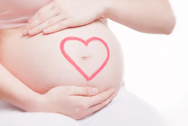 Nahaufnahme von einem süßen Schwangerschaftsbauch — Stockfoto