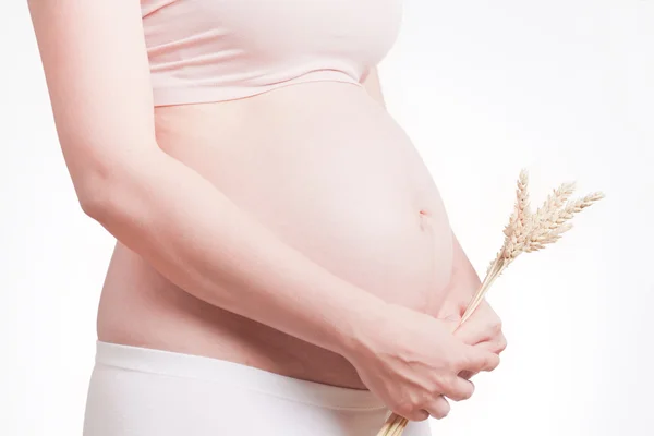 Close-up van een schattige zwangere buik — Stockfoto